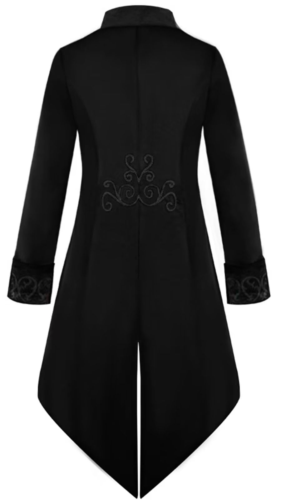 YUAKOU Men's Steampunk Vintage Tailcoat Jacket Gothic Victorian Frock Coat Uniform Halloween Costume