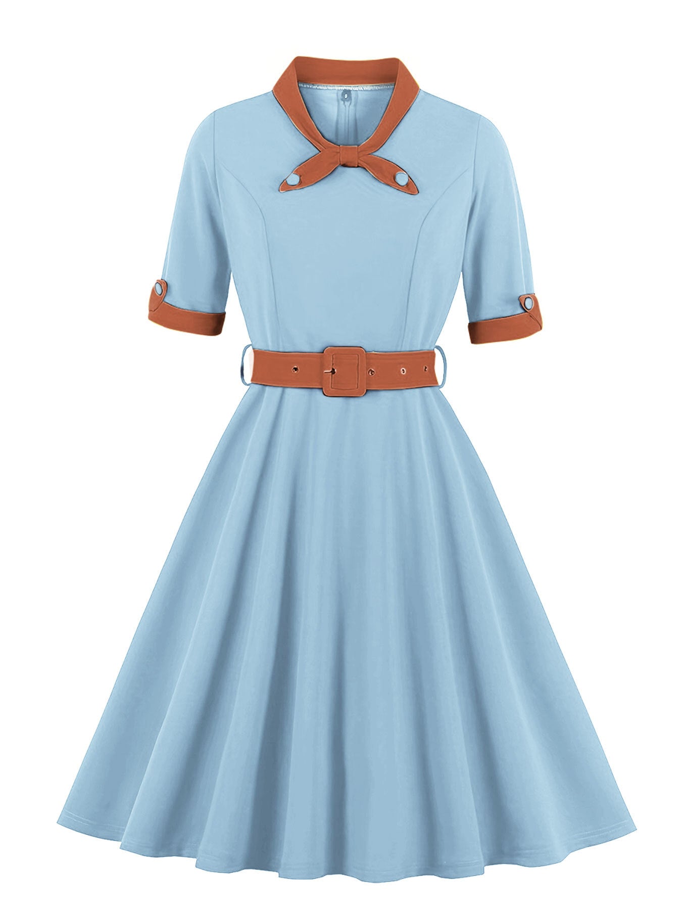 Women Fashion Dress 1950s Vintage Fit and Flare Knee Length Cocktail Dresses