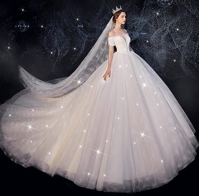 YUAKOU Women's 7 Hoops Wedding Accessories Petticoat Underskirt Slips Quinceanera Gown Ball Gown Bridal Gown, 7 Hoops White, One Size