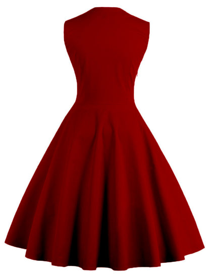 Christmas hot selling women's clothing patchwork large skirt temperament retro dress