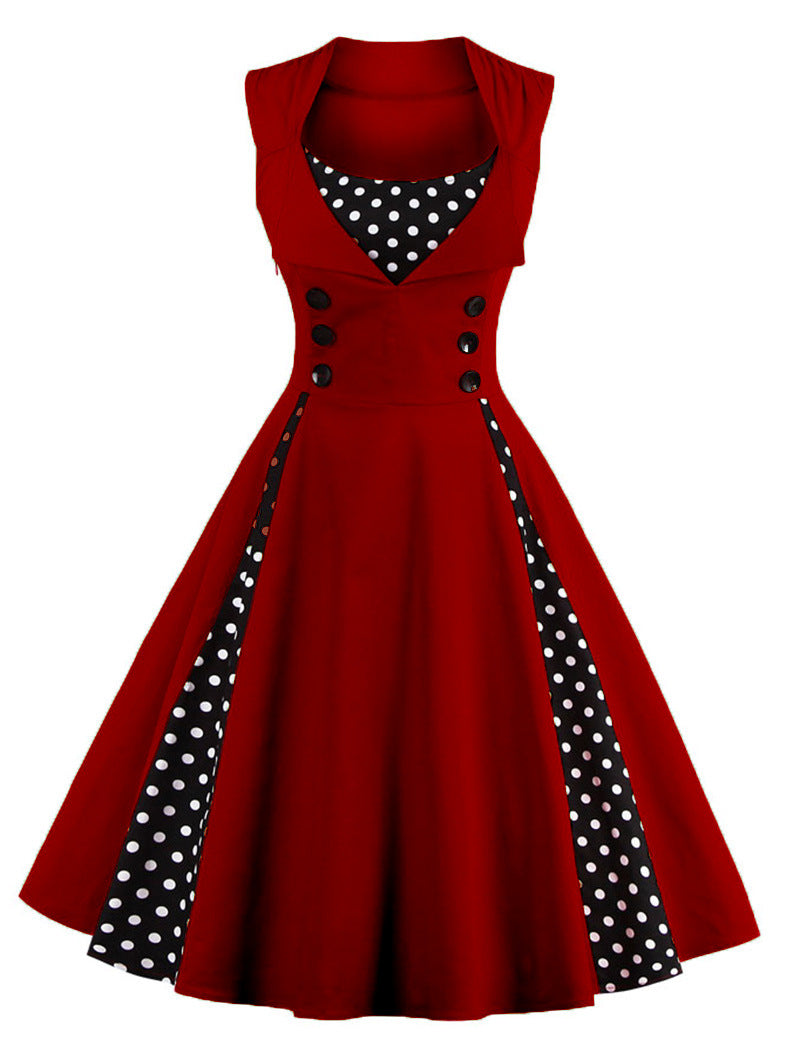 Christmas hot selling women's clothing patchwork large skirt temperament retro dress