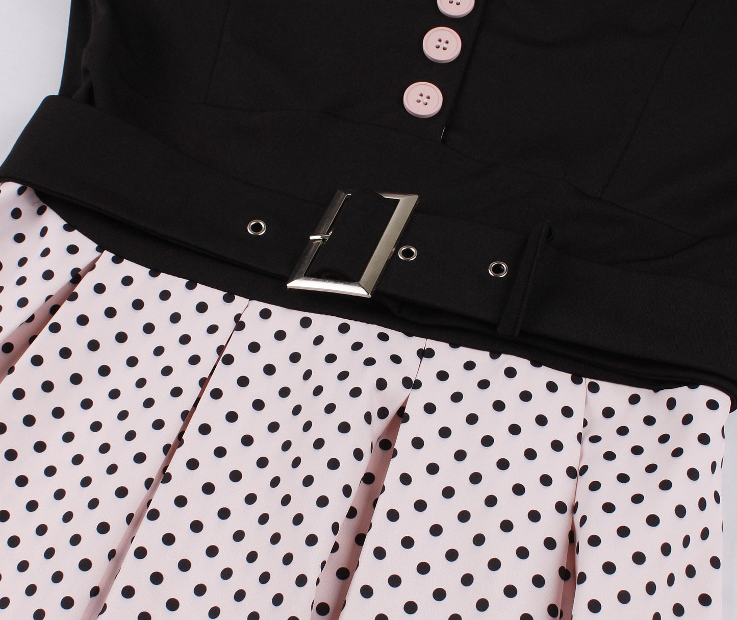 Women's Fashion Polka Dot Lapel Short Sleeved Belt Slim Fit Summer/Spring Dress