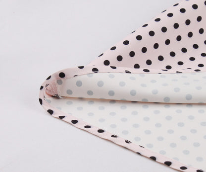 Women's Fashion Polka Dot Lapel Short Sleeved Belt Slim Fit Summer/Spring Dress