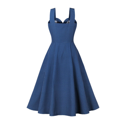 Beach Printing Suspenders Summer Dress Sling V-Neck Seeveless Women's Sexy Midi Dress