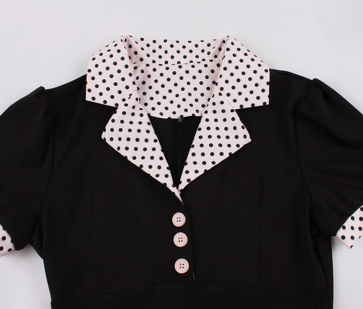Women's Fashion Polka Dot Lapel Short Sleeved Belt Slim Fit Summer/Spring Dress