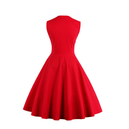 Christmas hot selling women's clothing patchwork large skirt temperament retro dress
