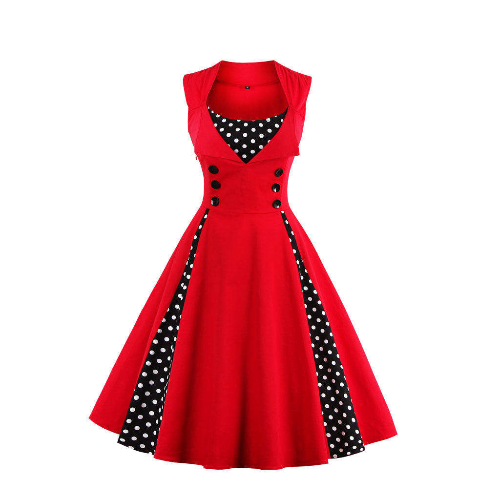 Christmas hot selling women's clothing patchwork large skirt temperament retro dress